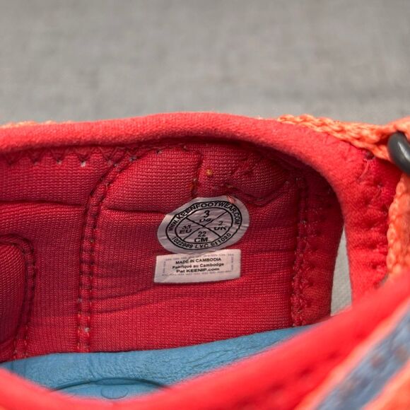 Keen Seacamp Sandals Orange Coral Polyester Slip On Water Sandals Kids Size 3 - Picture 9 of 11